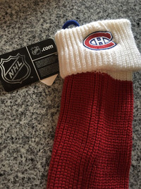 NWT NHL Canadiens/Habs knit Christmas sock 