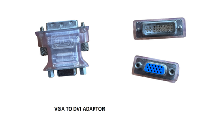 Cables: HDMI, HDMI to micro HDMI, VGA, DVI, VGA to DVI, Monitor power cables. Adaptors: HDMI to DVI,...