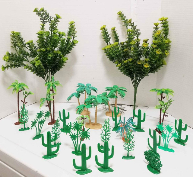 24 Pieces Mini Tree Figurines Mixed Model Trees Fake Tree Fairy in Home Décor & Accents in Winnipeg - Image 2