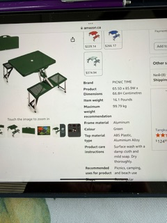TABLE DE PICNIC DE VOYAGE PLIABLE...FOLDING PICNIC TABLE, View more