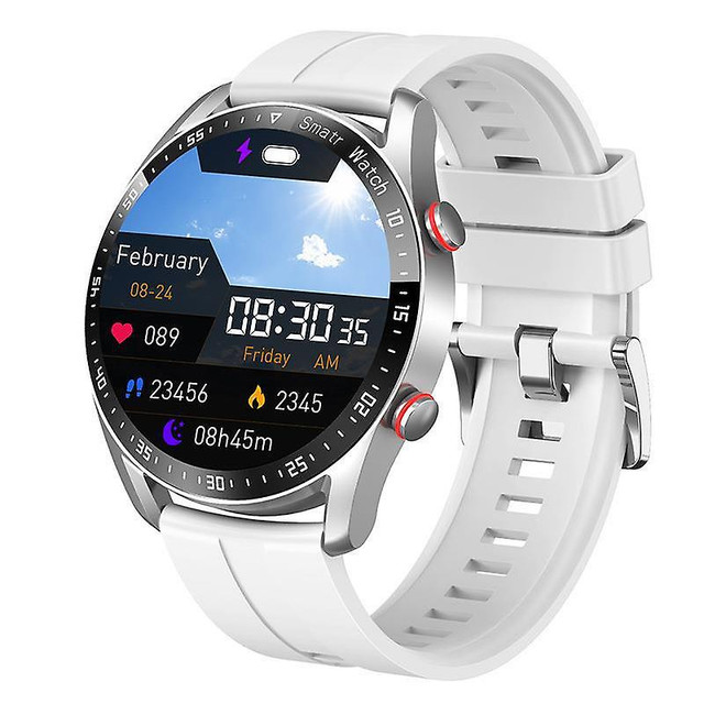 Smartwatch new/Montre intelligente neuve acier+silicone - Argent dans Bijoux et montres  à Ville de Montréal - Image 2