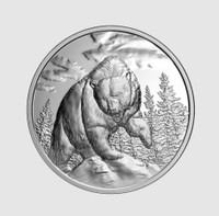 2023 1oz Grizzly Bear RCM Silver 99.99% Ultra High Relief