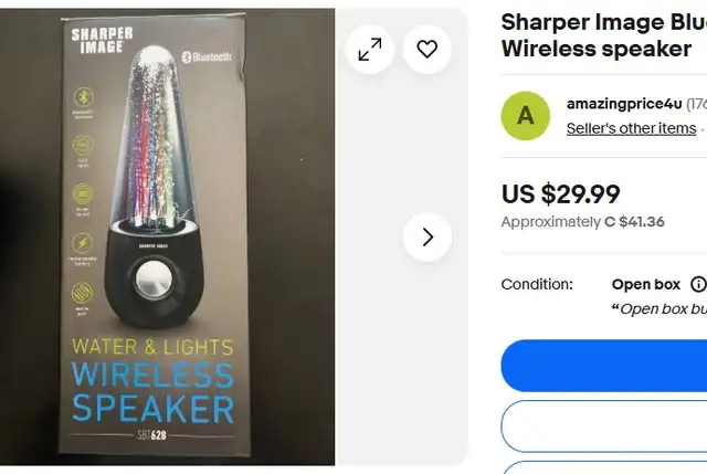 Sharper Image Water and Light wireless Bluetooth Speaker537544292199321602
