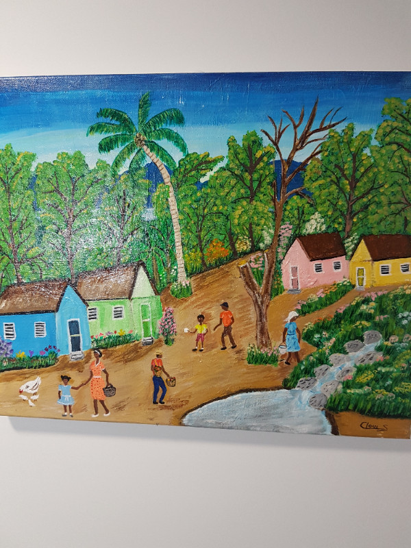 paysage tropical en acrylique a vendre dans Art et objets de collection  à Ville de Montréal