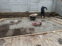 Concrete slab for shed and hot tub #concrete 