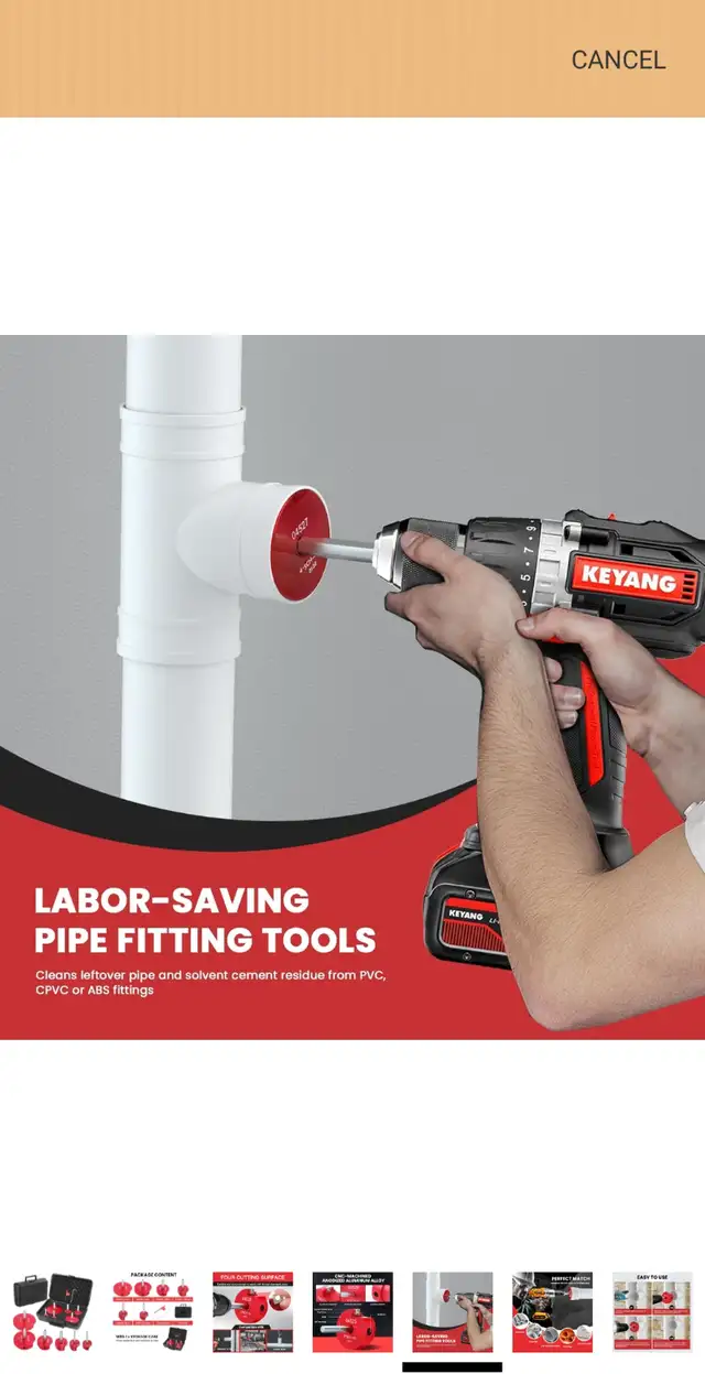 PVC Pipe Reamer Kit - Plastic Pipe Fitting 3/4'' - 4'' 5pc kit in Hand Tools in City of Toronto - Image 8