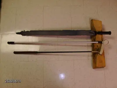 left handed putter , ball retriever , golf umbrella, View more