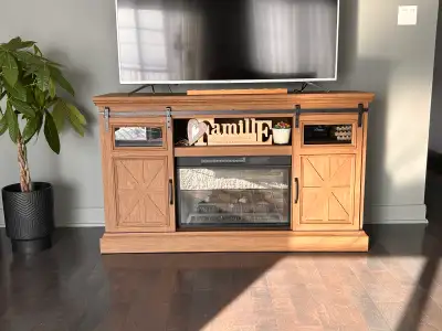 Meuble télévision avec foyer électrique, View more