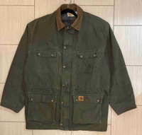 Carhartt Jacket Mens XXL, 2XL Green Lined w/ back embroidery