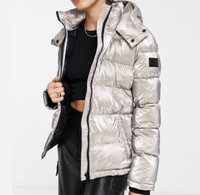 Calvin Klein High Shine Hooded Padded Winter Jacket