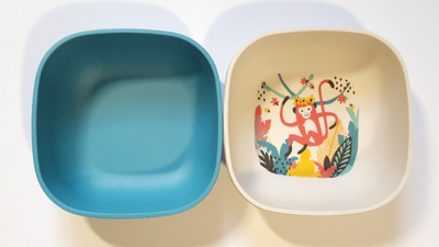 4 NEW Round Bamboo Kids Bowls, View more