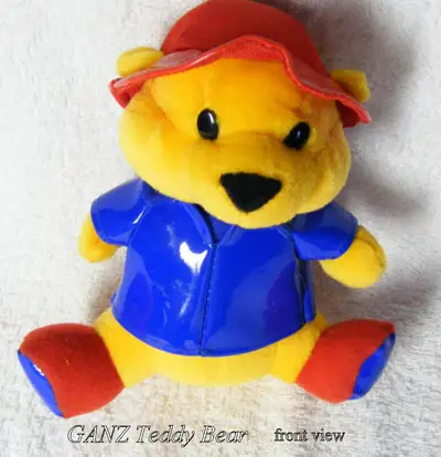 GANZ Teddy Bear Plush Toy, 7”, rain coat/hat, View more
