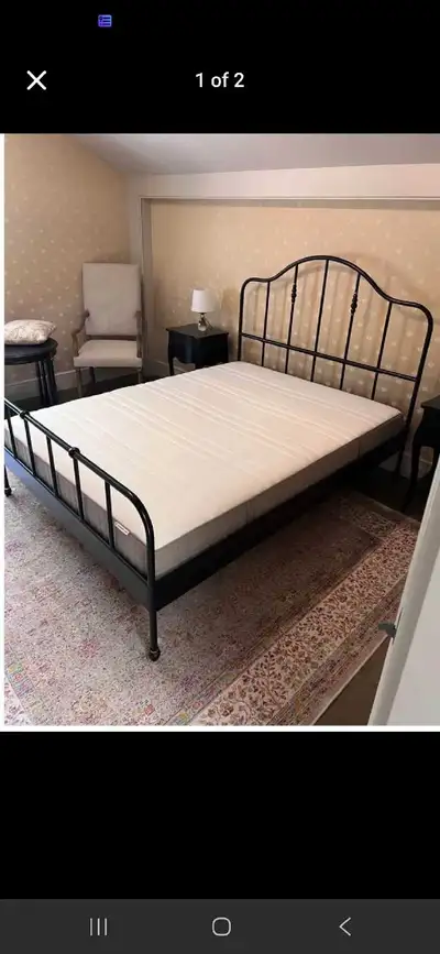 Ikea queen bed and mattress, View more