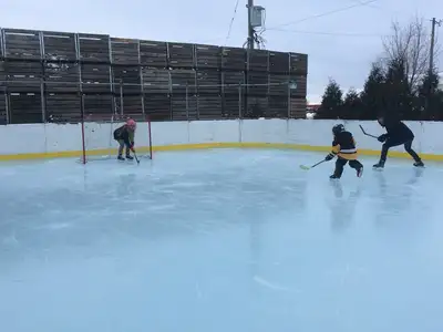 40’ × 80’ Backyard Hockey Rink – 4’ Boards, Rounded Corners, View more
