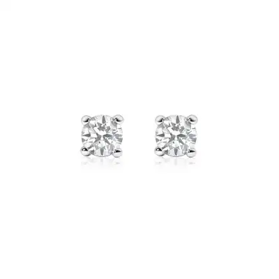 Luvansh 14K White Gold Lab Diamond Stud Earrings 0.10 CTW F VS, View more