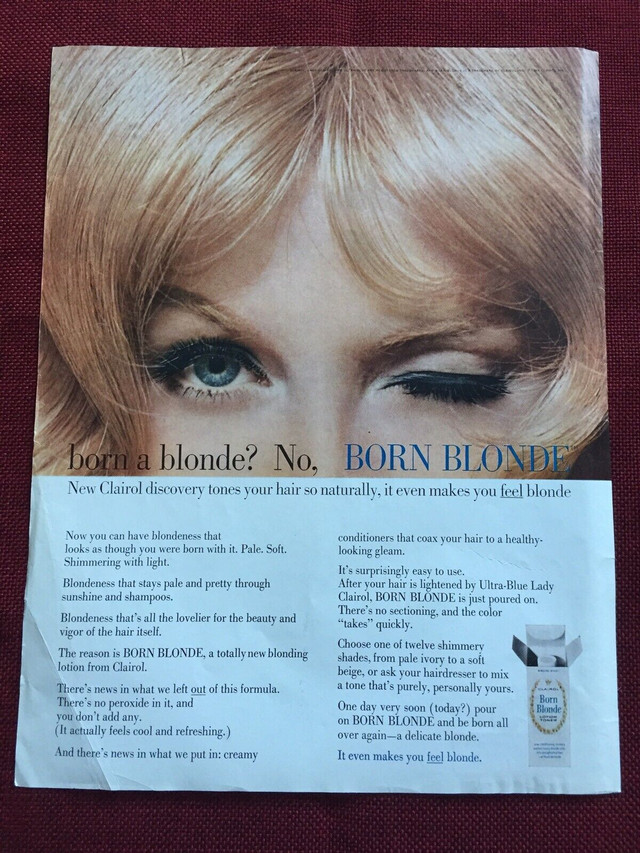 1965 Clairol Born Blonde Original Ad in Arts & Collectibles in North Bay