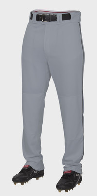 RAWLINGS YOUTH (Small) GREY SEMI-RELAXED PIPED Baseball pants