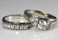 14k .93ctw diamond wedding set 