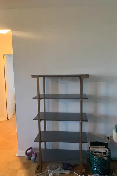 Grey and Chrome Gold shelving unit, View more