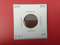 1905    USA One       Cent Coin