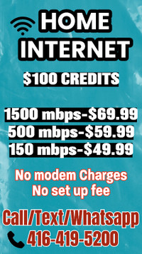 BEST ** HOME INTERNET DEALS ** $100 CREDITS - LIMITED TIME PROMO