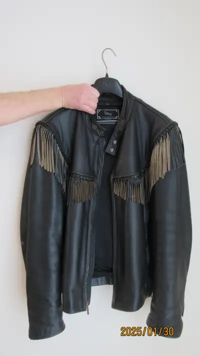 Fringes are removeable, snap in warm vest, vented zippers sides & back.