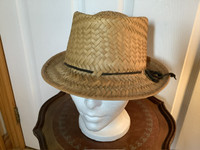 Vintage Men’s Fedora Straw Hat 