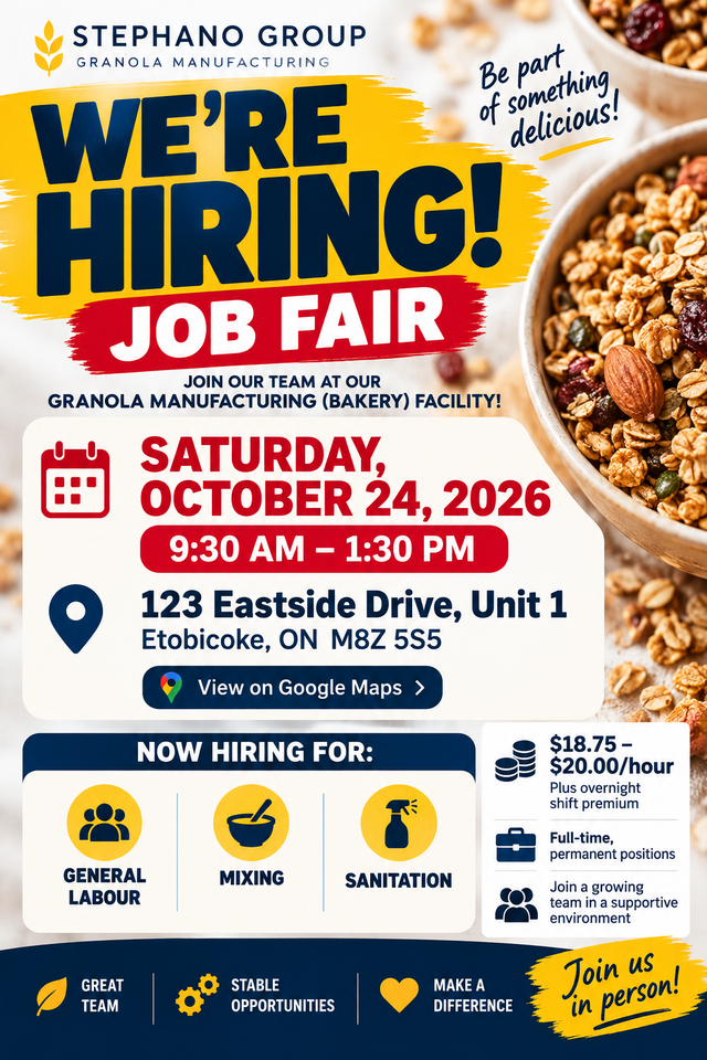 HIRING NOW! Job Fair Oct 24 | $18.75–$20/hr | Etobicoke | General ...