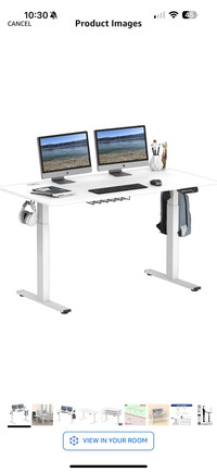 SHW 55-Inch Large Electric Height Adjustable Standing Desk, 140 