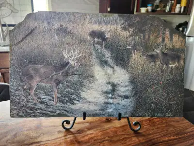 Slate Deer Painting, Orginal Piece, View more