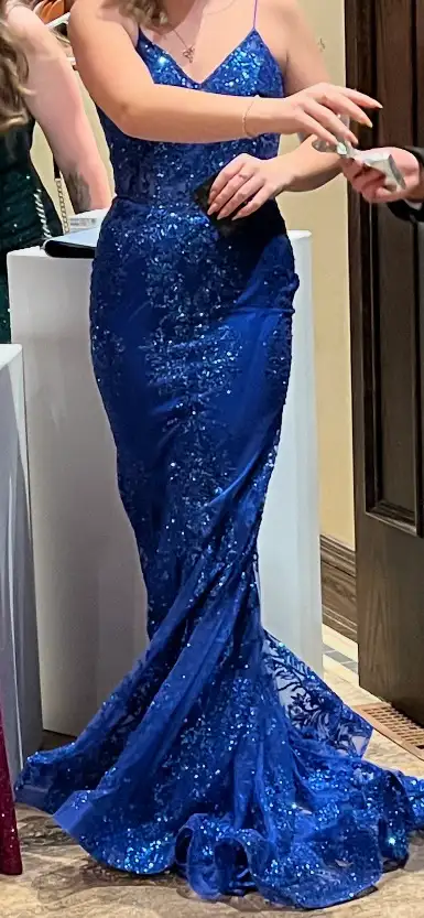 Blue Reinstone, sequence Mermaid Style Dress in Women's - Dresses & Skirts in Kitchener / Waterloo - Image 5