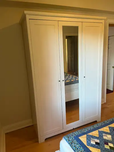IKEA ASPELUND 3-Door armoire with mirrored vanity, View more