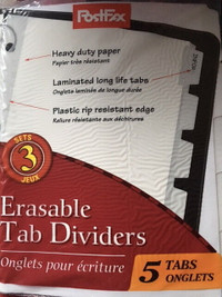 brand new Postfax erasable tab dividers