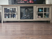 TV cabinet and fireplace