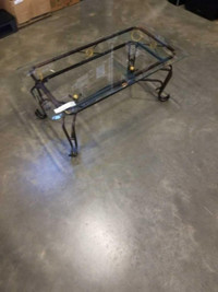 COFFEE TABLE - GLASS WITH METAL BASE