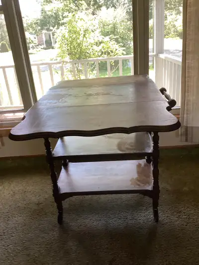 Vintage Wooden Serving Cart, View more