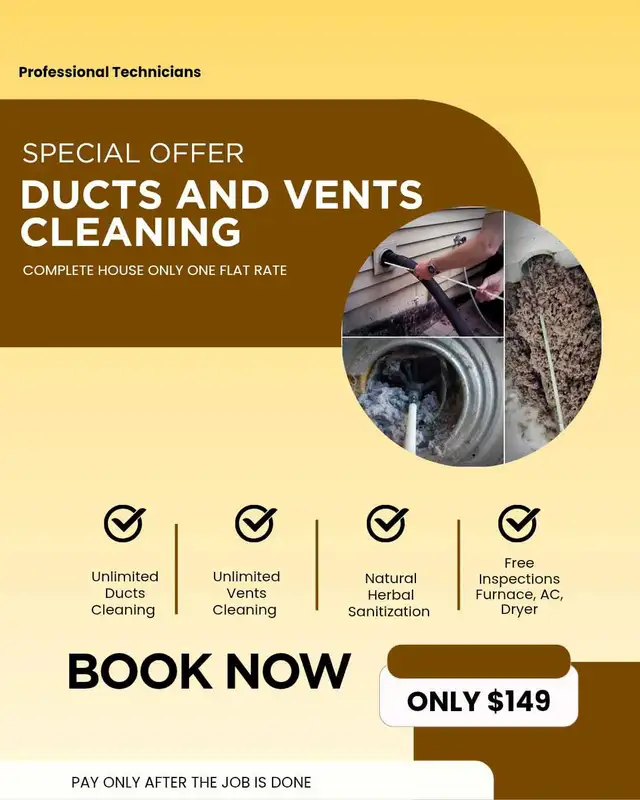 Residential Duct Cleaning Special – $149 Limited Time