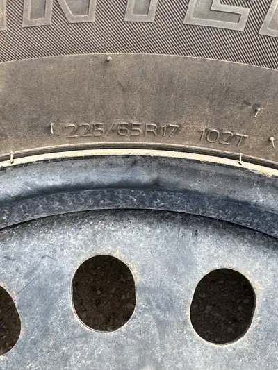 Four MotorMaster Winter Edge II tires mounted on winter rims for sale. Used two winters on a Toyota...