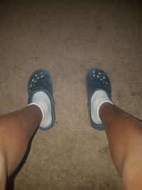 Blue kid sized crocs