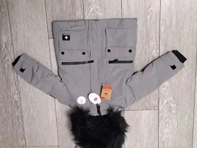 New Canadiana Toddler Girls Grey Parka Winter Jacket; 4T & 5, View more