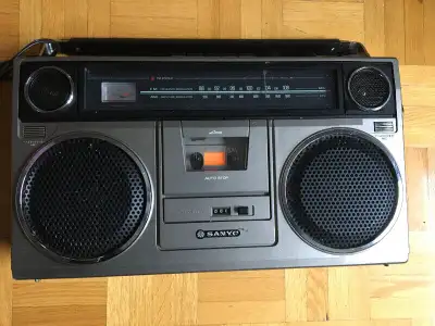 Vintage 1979 original boom box cassette portable radio by Sanyo, View more