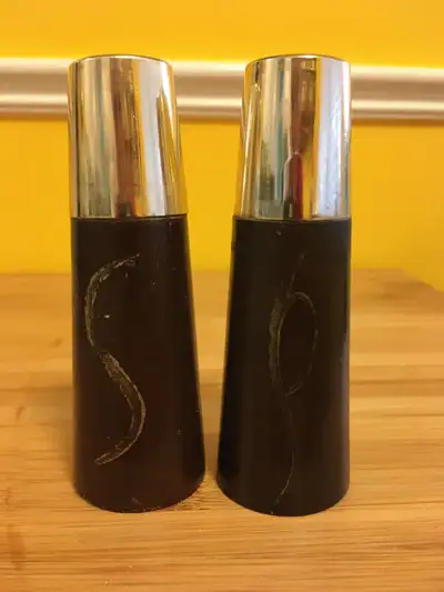Vintage MCM Teak Wood S&P Shakers 5" tall, View more