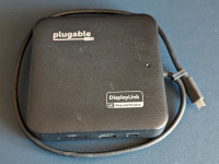 Plugable USB-C 4K portable dock, HDMI 2x displaylink, gigabit SD