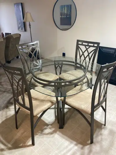 Elegant Glass-Top Dining Set, View more