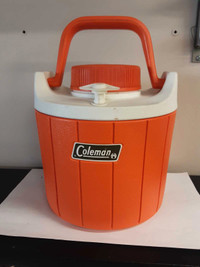 Vintage Orange Coleman Water Jug