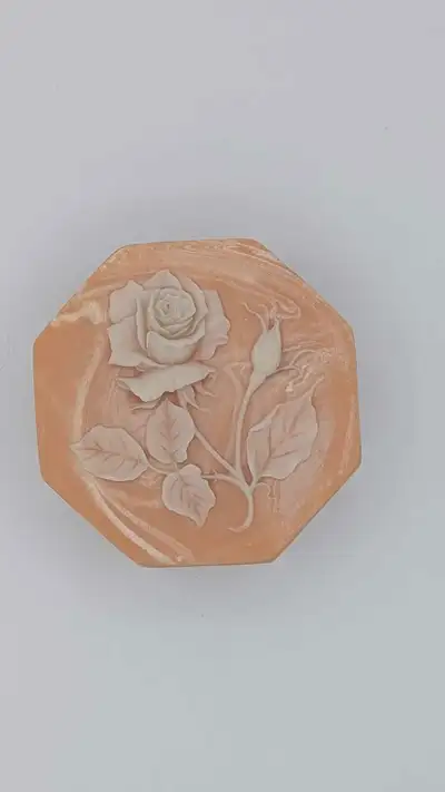 Vintage Faux Alabaster Rose Trinket Box, View more