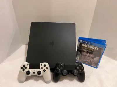 PS4 Slim 500GB-2 controller-Call of duty wwii game, View more