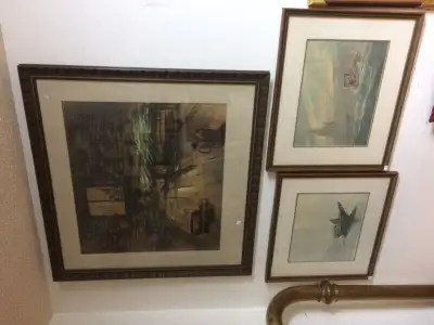 Pictures complete with frames for sale., View more