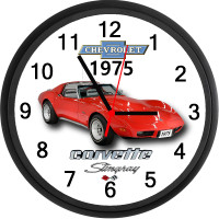 1975 Chevy Corvette (Mille Miglia Red) Custom Wall Clock - NEW