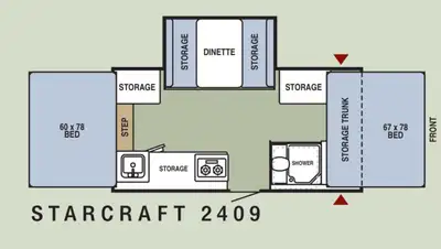 2005 Starcraft pop up camper. 14ft, pullout dinette slide,overhead canopy, fridge, stove, microwave,...